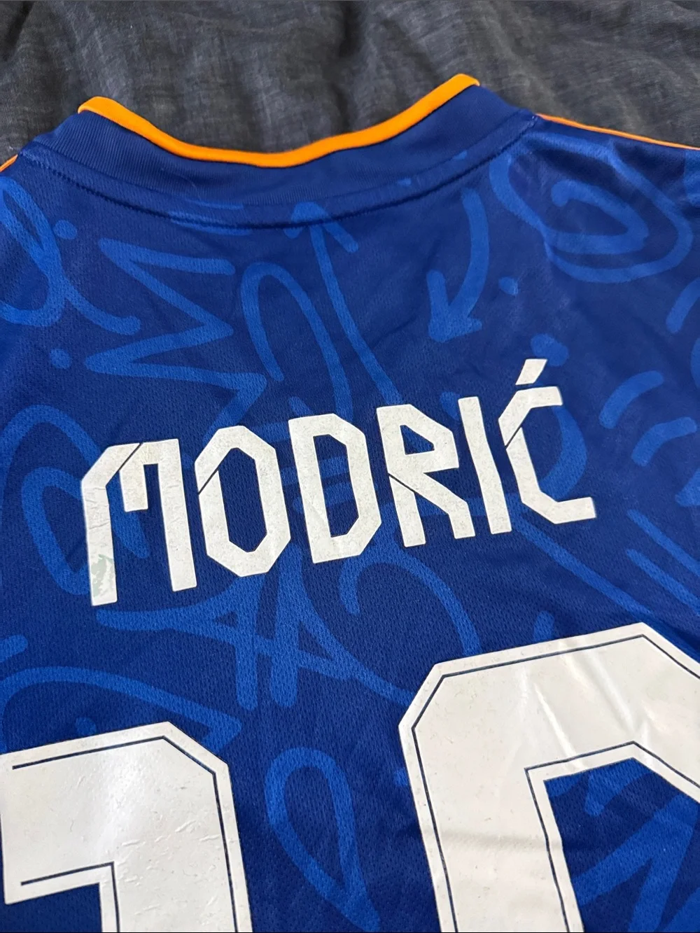 RARE Real Madrid #10 Luka Modric 2021-22 Adidas Away UEFA CL Jersey